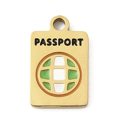 304 Stainless Steel Enamel Charms STAS-I336-22G-1