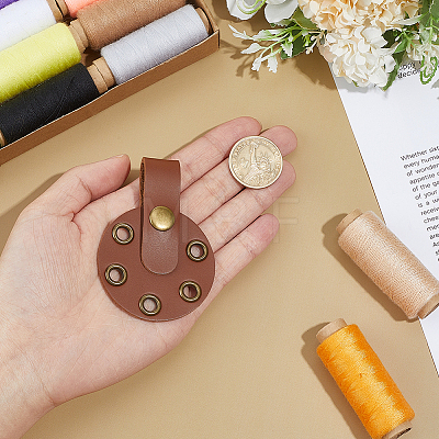 Imitation Leather with Alloy Yarn Divider TOOL-WH0155-256A-1