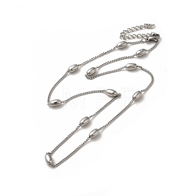 304 Stainless Steel Curb Chain Necklaces NJEW-P275-01P-1