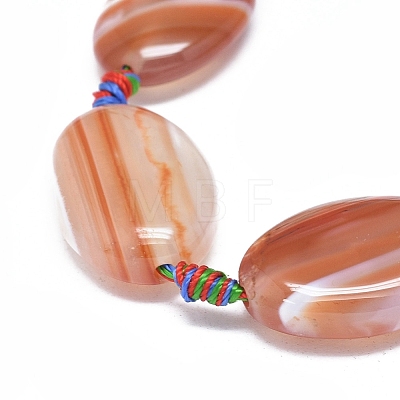 Natural Banded Agate/Striped Agate Beads Strands G-L544-008-1