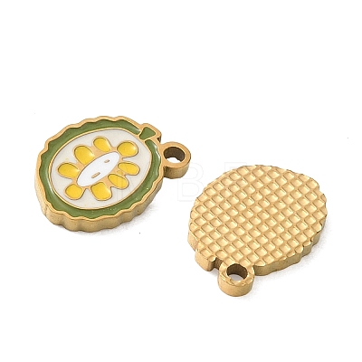 Fruit 304 Stainless Steel Enamel Pendants SA-CBA49D2-11G-02-1