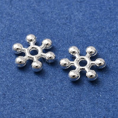 Snowflake Alloy Spacer Beads TIBEB-0581-S-RS-1