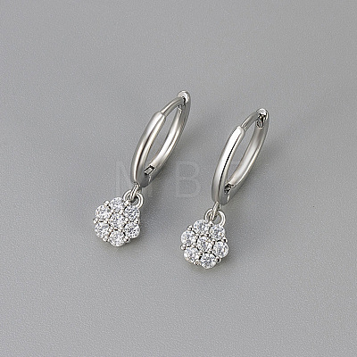 Valentine's Day Brass Clear Cubic Zirconia Hoop Earrings WG82BE5-02-1
