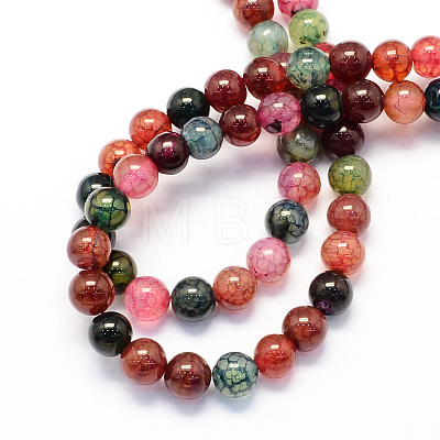 Round Natural Agate Beads Strands G-S120-8mm-1