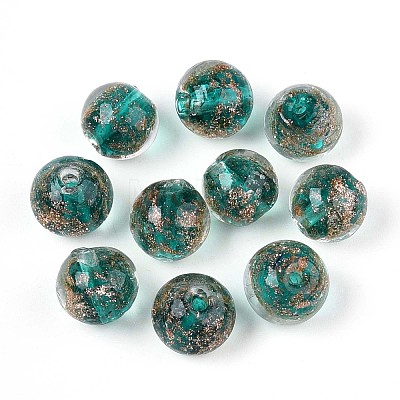 Handmade Gold Sand Lampwork Beads LAMP-T016-10C-1