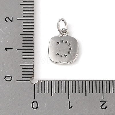 Rack Plating Brass Micro Pave CLear Cubic Zirconia Charms KK-E110-14P-C-1
