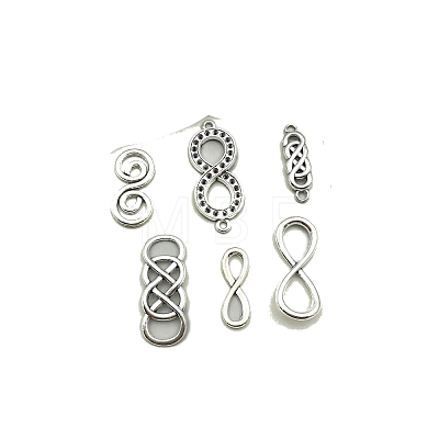 Infinity Alloy Connector Charms & Pendants Findings Kits PW-WG588E6-01-1