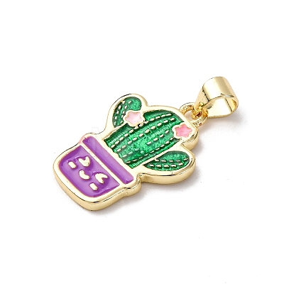 Brass Enamel Pendants FIND-I054-01A-G-1