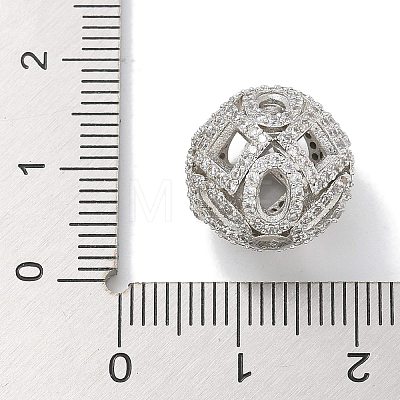 Rack Plating Brass Micro Pave Cubic Zirconia Beads KK-L224-019P-1