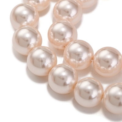 Baking Painted Pearlized Glass Pearl Round Bead Strands PEAR-H019-02D-01-1