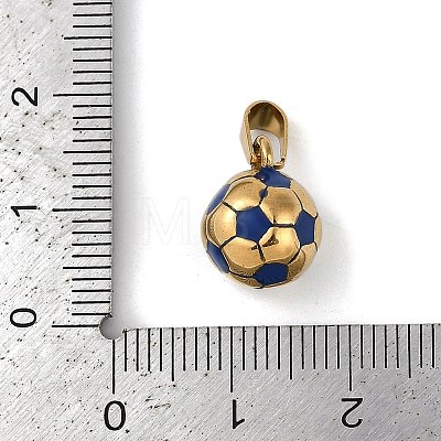 Trendy Necklace Findings 304 Stainless Steel FootBall/Soccer Ball Pendants STAS-L012-B01G-01-1