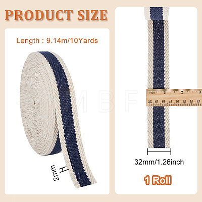 10 Yards Polyester Striped Ribbon SRIB-WH0011-068A-1