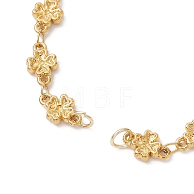 304 Stainless Steel Clover Links Chain Bracelet Making AJEW-JB01573-1