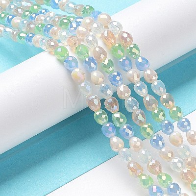 Electroplated Glass Beads Strands GLAA-B013-01D-1