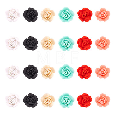 Fashewelry 30Pcs 6 Colors Handmade Polymer Clay Beads CLAY-FW0001-04-1
