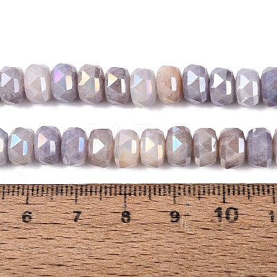 Electroplate Crackle Imitation Jade Glass Beads Strands EGLA-Q135-01A-C01-1