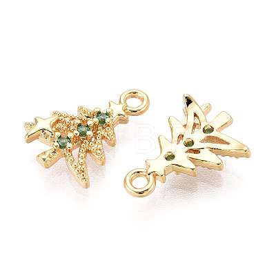 Brass Micro Pave Cubic Zirconia Charms KK-N263-145B-G-1