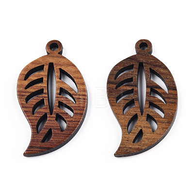 Natural Walnut Wood Pendants WOOD-T023-16-1