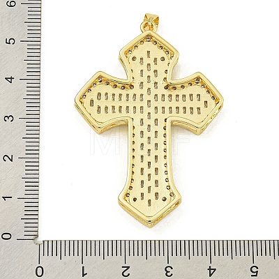 Rack Plating Brass Pave Cubic Zirconia Pendants KK-U029-02G-04-1