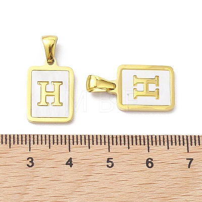 Ion Plating(IP) 304 Stainless Steel Pave Shell Pendants X-STAS-G327-01G-H-1