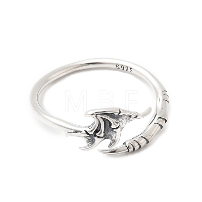 925 Sterling Silver Cuff Rings RJEW-P171-03AS-1