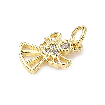 Brass Micro Pave Cubic Zirconia Charms ZIRC-I356-40G-1