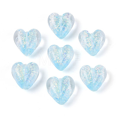 Handmade Foil Lampwork Beads Strands FOIL-T008-08E-1