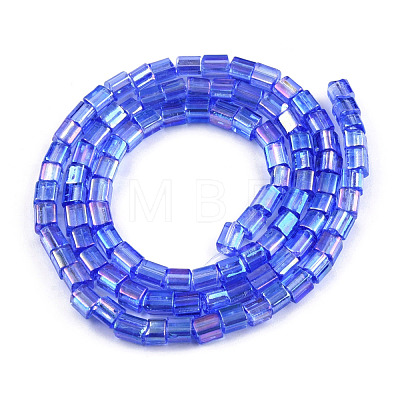 Transparent Electroplate Glass Bead Strands GLAA-N047-08-C04-1