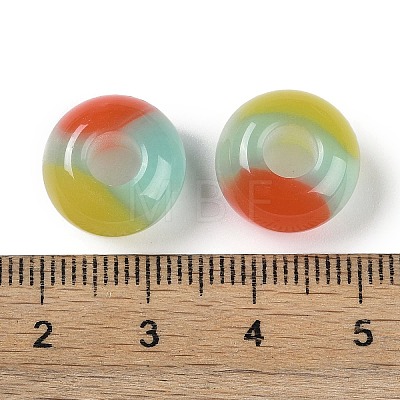 Triple Color Resin European Beads RESI-F055-06B-1