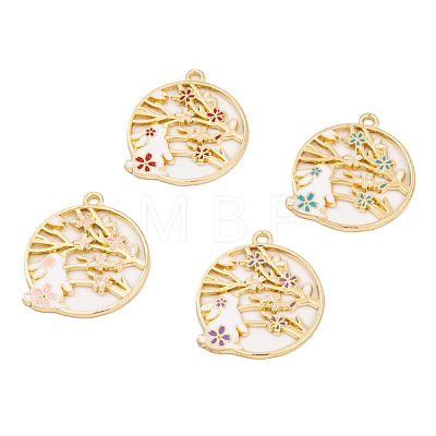 Rack Plating Alloy Enamel Pendants FIND-A040-05A-G-1