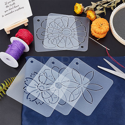 CHGCRAFT 5Sheets 5 Patterns Matte PP Plastic Drawing Scale Template DIY-CA0001-79-1