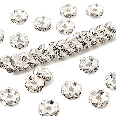 Brass Rhinestone Spacer Beads RB-A006-7MM-S-1