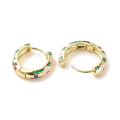 Flower Enamel Hoop Earrings LS-EJEW-G290-03G-A-1