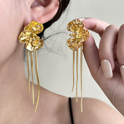Zinc Alloy Tassel Stud Earrings FS-WG96B09-01-1