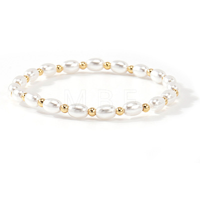 Elegant Imitation Pearl Rice Beaded Stretch Bracelets JW5778-2-1