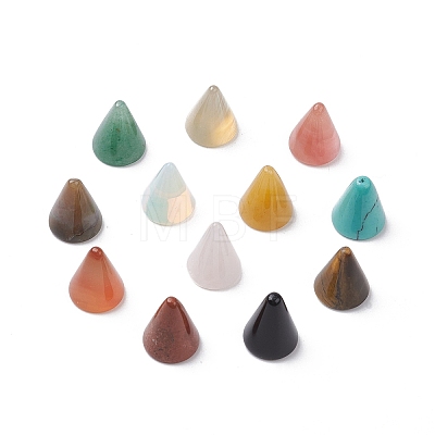 Natural & Synthetic Mixed Gemstone Circular Cone Ornament G-K359-01A-1