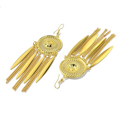 Golden Alloy Chandelier Earrings EJEW-D092-03D-G-1