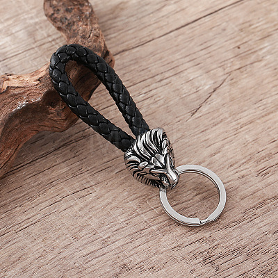 Braided PU Leather Keychains FR5253-1