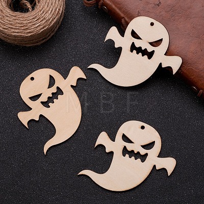 Ghost Shape Halloween Blank Wooden Cutouts Ornaments WOOD-L010-06-1