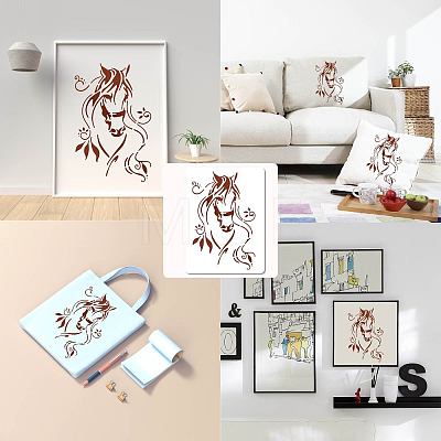 PET Plastic Hollow Out Drawing Painting Stencils Templates DIY-WH0284-027-1