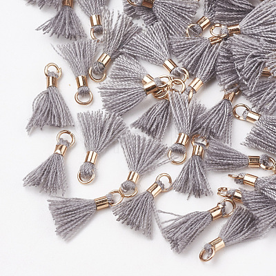 Polycotton(Polyester Cotton) Tassel Pendant Decorations FIND-S275-02G-1