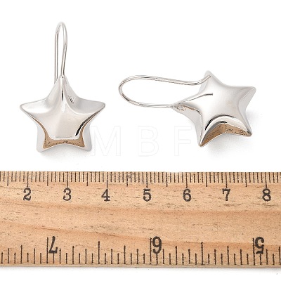 Star Brass Dangle Earrings EJEW-B132-05P-1