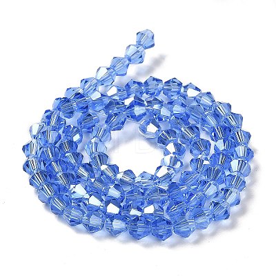 Transparent Electroplate Glass Beads Strands GLAA-F029-2mm-A07-1