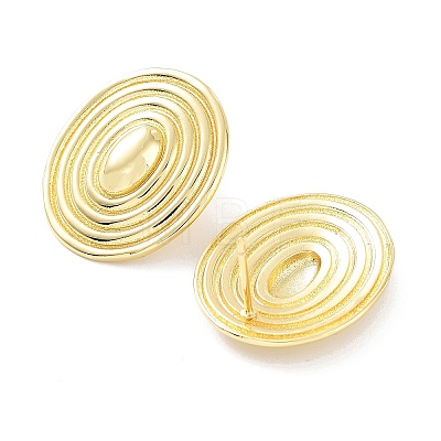 Oval Rack Plating Brass Studs Earrings for Women KK-Z038-22G-1