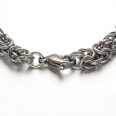 304 Stainless Steel Byzantine Chain Bracelets STAS-L149-01-1