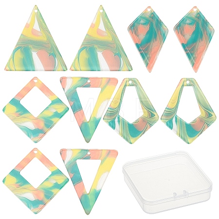 20Pcs 5 Style Acrylic Pendants MACR-SC0001-07-1