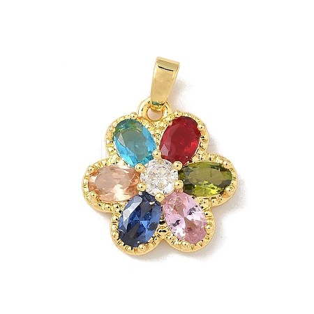 Brass Micro Pave Cubic Zirconia Pendants KK-F905-13G-02-1