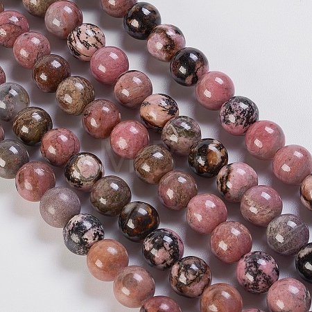 Natural Rhodonite Beads Strands G-K254-04-10mm-1
