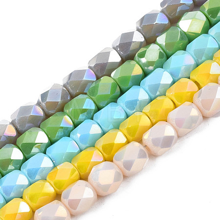 Electroplate Glass Beads Strands EGLA-N002-13-A-1