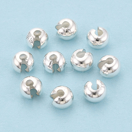 925 Sterling Silver Crimp Beads Covers STER-T008-37S-01-1